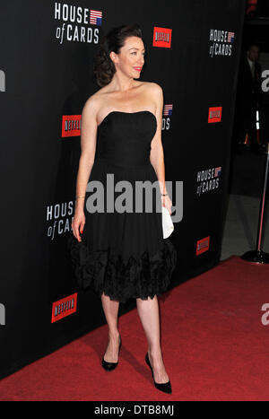 Los Angeles, Kalifornien, USA. 13. Februar 2014. Molly Parker Teilnahme an der Los Angeles-Premiere von "House Of Cards" statt im der Directors Guild Of America in Los Angeles, Kalifornien am 13. Februar 2014. 2014-Credit: D. Long/Globe Photos/ZUMAPRESS.com/Alamy Live-Nachrichten Stockfoto