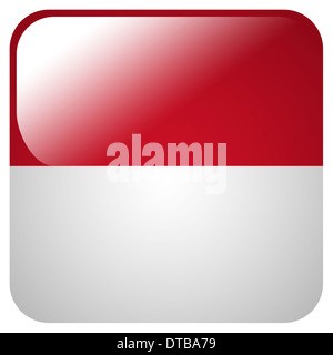 Glossy Icon mit Flagge von Indonesien Stockfoto