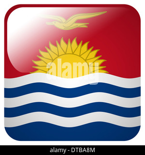 Glossy Icon mit Flagge von Kiribati Stockfoto