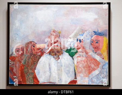 Masken, die Konfrontation mit Tod von James Ensor im Museum of Modern Art in New York City USA Stockfoto