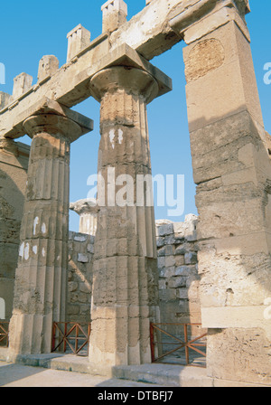 Griechische Kunst. Tempel der Hera (Tempel E). Klassisches Griechisch dorischen Baustil. 460-450 v. Chr. Selinunt. Sizilien. Italien. Stockfoto