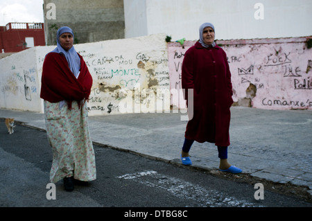 Islamische Viertel Monte Maria Cristina in Melilla, Spanien. Armut Arm arbeitslos Vorort Stockfoto