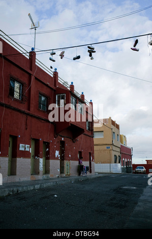 Islamische Viertel Monte Maria Cristina in Melilla, Spanien. Armut Arm arbeitslos Vorort Stockfoto