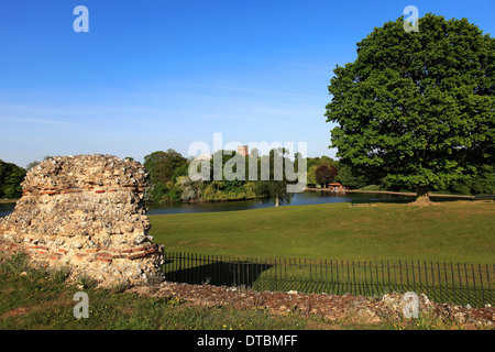 Römische Ruinen in Verulamium Park, St Albans Stadt, Grafschaft Hertfordshire, England, UK. Stockfoto