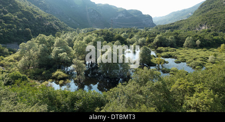 Torbole, Italien, Blick über den Lago di Loppio Stockfoto