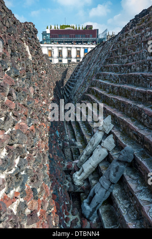 Templo Mayor, das historische Zentrum von Mexiko-Stadt Stockfoto