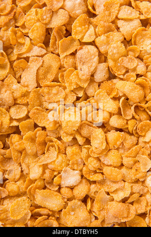 Golden Corn Flakes. Nahaufnahme, Hintergrund Stockfoto