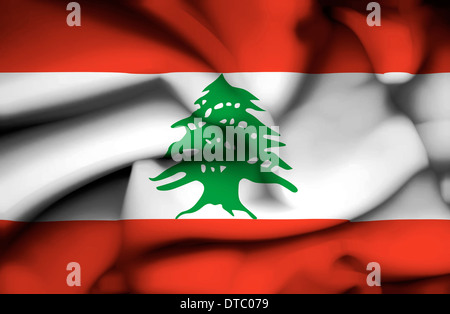 Wehende Flagge Libanon Stockfoto