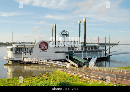 Insel Capri Casinohotel Riverboat am unteren Natchez Stadt am Mississippi River Stockfoto