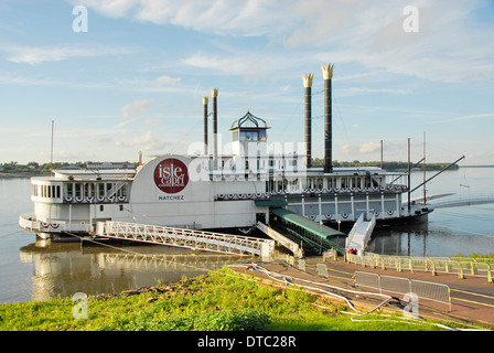 Insel Capri Casinohotel Riverboat am unteren Natchez Stadt am Mississippi River Stockfoto