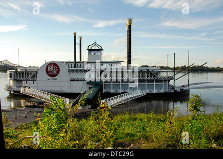 Insel Capri Casinohotel Riverboat am unteren Natchez Stadt am Mississippi River Stockfoto