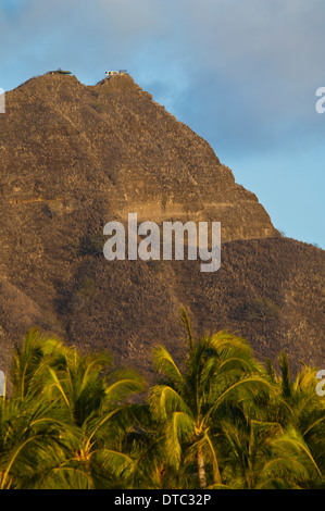 Diamond Head Krater über Waikiki Beach, Honolulu, Oahu, Hawaii Stockfoto