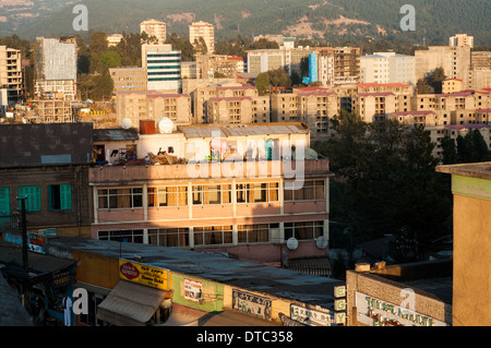 Luftaufnahme des Arat Kilo, von der Piazza, Addis Ababa, Äthiopien Stockfoto