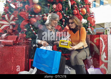 Frauen mit Weihnachts-shopping Stockfoto