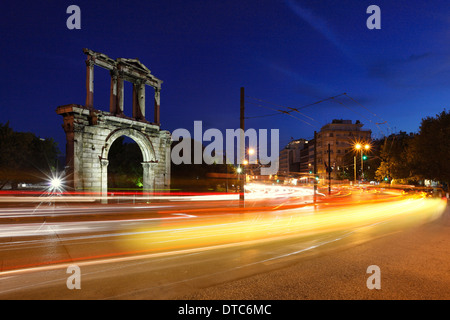 Bogen von Hadrian (132 n. Chr.) in Athen, Griechenland Stockfoto