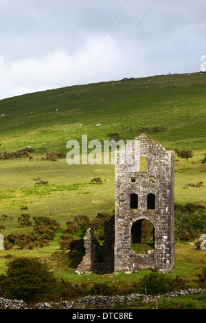 Wheal Jenkin Mine, Bellingham Welle Maschinenhaus Caradon Hill, in der Nähe von Schergen, Bodmin Moor, Cornwall, England Stockfoto