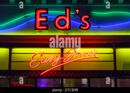 Ed es einfach Diner, amerikanisches Diner an Old Compton Road, Soho, London, England Stockfoto