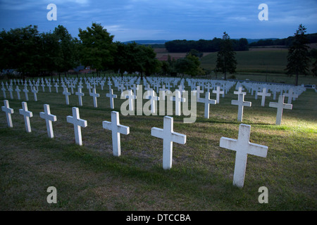 Craonelle, Frankreich, Franzoesischer Soldatenfriedhof zum Gedenken an die Schlacht an der Aisne Stockfoto