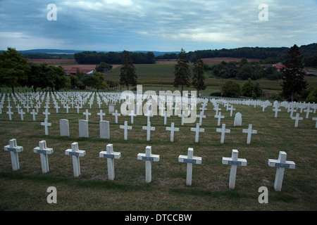 Craonelle, Frankreich, Franzoesischer Soldatenfriedhof zum Gedenken an die Schlacht an der Aisne Stockfoto