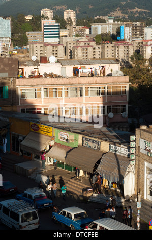 Luftaufnahme von Cunningham Street, Piazza, Addis Ababa, Äthiopien Stockfoto