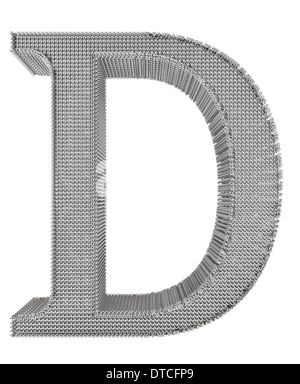 Grafischen Kette Mesh Metall Schriftzug isoliert auf weißem Hintergrund. Stockfoto