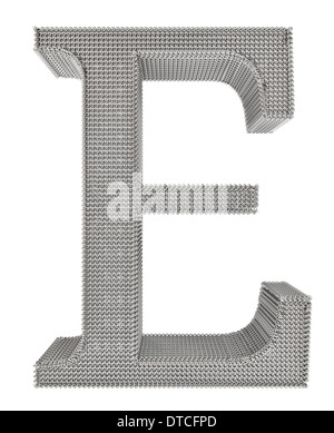 Grafischen Kette Mesh Metall Schriftzug isoliert auf weißem Hintergrund. Stockfoto