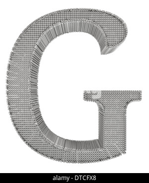 Grafischen Kette Mesh Metall Schriftzug isoliert auf weißem Hintergrund. Stockfoto