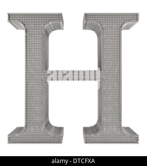 Grafischen Kette Mesh Metall Schriftzug isoliert auf weißem Hintergrund. Stockfoto