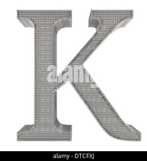Grafischen Kette Mesh Metall Schriftzug isoliert auf weißem Hintergrund. Stockfoto