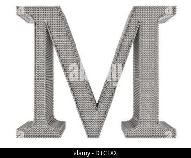 Grafischen Kette Mesh Metall Schriftzug isoliert auf weißem Hintergrund. Stockfoto
