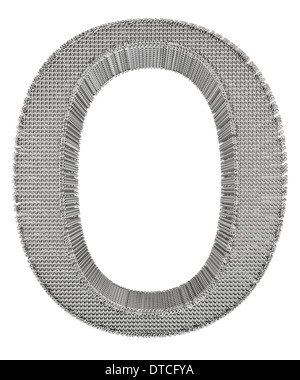 Grafischen Kette Mesh Metall Schriftzug isoliert auf weißem Hintergrund. Stockfoto