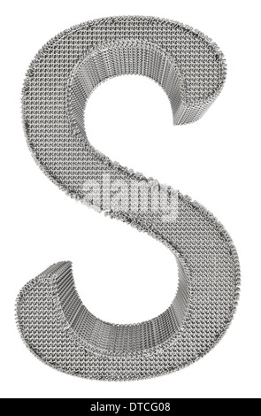 Grafischen Kette Mesh Metall Schriftzug isoliert auf weißem Hintergrund. Stockfoto