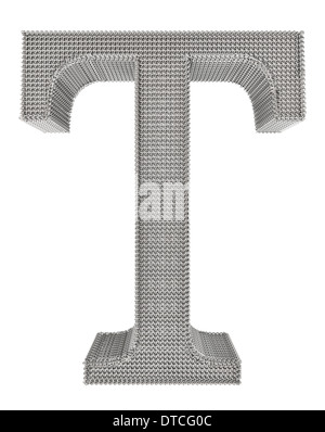 Grafischen Kette Mesh Metall Schriftzug isoliert auf weißem Hintergrund. Stockfoto