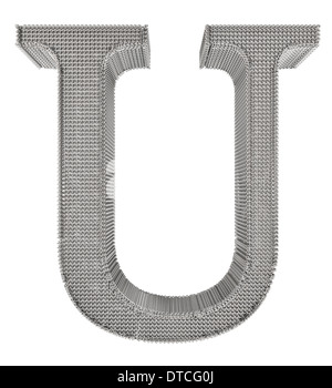 Grafischen Kette Mesh Metall Schriftzug isoliert auf weißem Hintergrund. Stockfoto