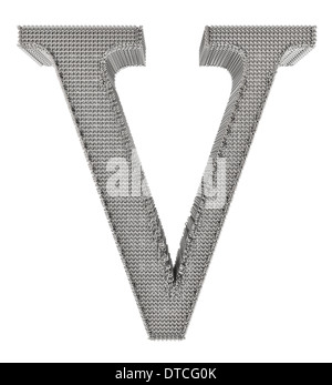 Grafischen Kette Mesh Metall Schriftzug isoliert auf weißem Hintergrund. Stockfoto