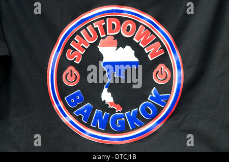 "Shutdown Bangkok" t-shirt-Design. Stockfoto