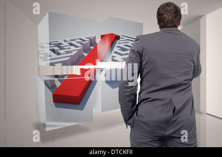 Zusammengesetztes Bild des Denkens Geschäftsmann Stockfoto