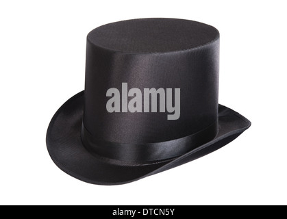 Schwarzer Hut isoliert auf weißem Hintergrund Stockfoto