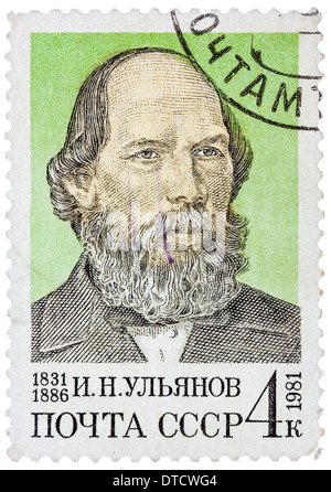 UdSSR - ca. 1981: Eine Briefmarke gedruckt in Russland zeigt Ilya Ulyanov - Lenins Vater, ca. 1981 Stockfoto