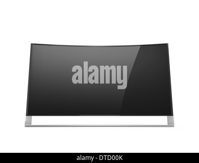 4K gebogen Fernseher isoliert auf weiss. Clipping-Pfad zur Verfügung. Stockfoto