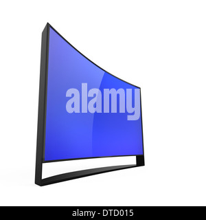 4K gebogen Fernseher isoliert auf weiss. Clipping-Pfad zur Verfügung. Stockfoto