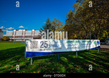 Europa in der Krise session vor dem Europarat Gebäude, Palais de l'Europe, Straßburg, Elsass, Frankreich, Europa Stockfoto