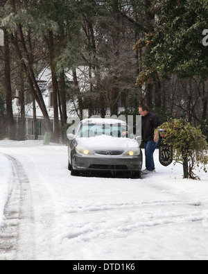 Columbia, South Carolina, USA.  nach Freek Schnee und Eis-Sturm 02.12.14 Bild von Catherine Brown Stockfoto