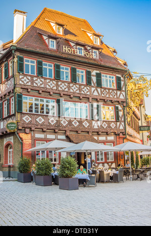 Gäste beim Abendessen am  hotel Post , Nagold, Baden-Württemberg, Deutschland Stockfoto