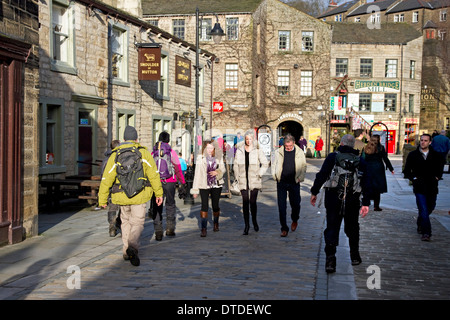 Stadtzentrum von Hebden Bridge, Calder-Tal, West Yorkshire, England, UK Stockfoto