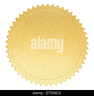 Gold Seal Papieretikett mit Beschneidungspfad enthalten Stockfoto