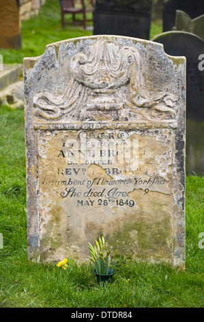 Anne Bronte 1820-1849 viktorianischen Schriftsteller und Dichter Grabstein in Scarborough North Yorkshire England UK Stockfoto