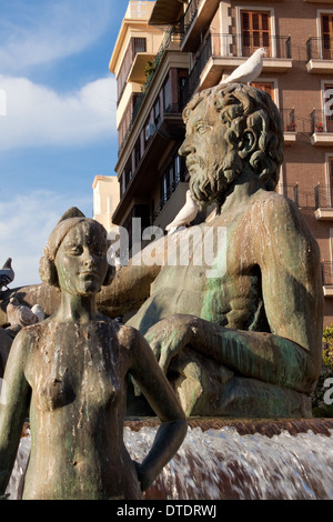 Turia Brunnen in Valencia, Spanien Stockfoto