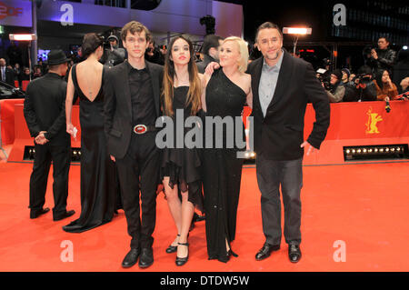 Ellar Coltrane, Lorelei Linklater, Patricia Arquette, Richard Linklater Teilnahme an der Abschlussfeier auf der 64. Internationalen Filmfestspiele Berlin / Berlinale 2014 am 15. Februar 2014 in Berlin, Deutschland. Stockfoto