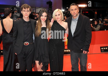 Ellar Coltrane, Lorelei Linklater, Patricia Arquette, Richard Linklater Teilnahme an der Abschlussfeier auf der 64. Internationalen Filmfestspiele Berlin / Berlinale 2014 am 15. Februar 2014 in Berlin, Deutschland. Stockfoto